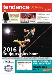 Renaud Lavillenie en Une du Tendance Ouest Rouen du 7 janvier 2016